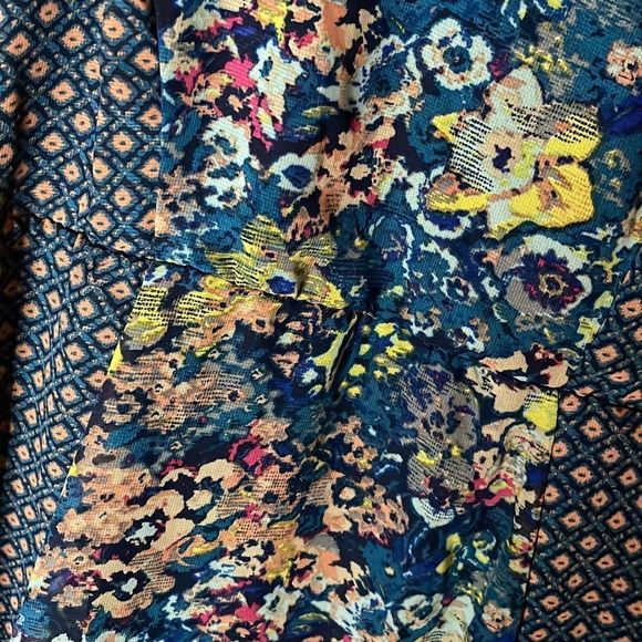 •XHILARATION• blue multi patterned flower dress in size small - Picture 3 of 8